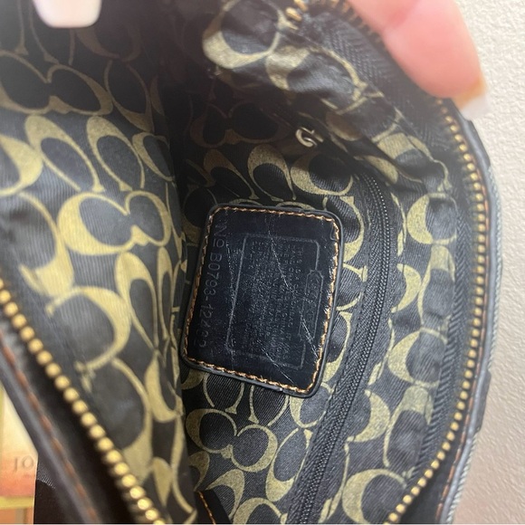 Small black, gray, and gold coach handbag - Picture 2 of 3